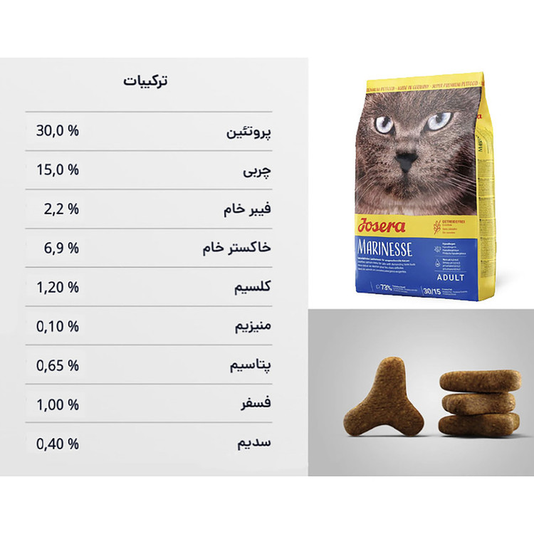 غذای خشک گربه جوسرا مدل Marinesse ضد حساسیت وزن 10 کیلوگرم